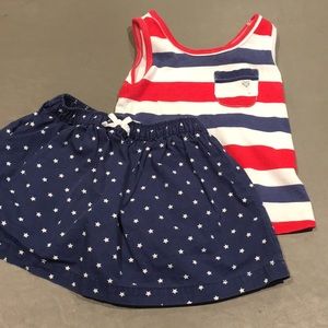 Patriotic skirt and tank 2T